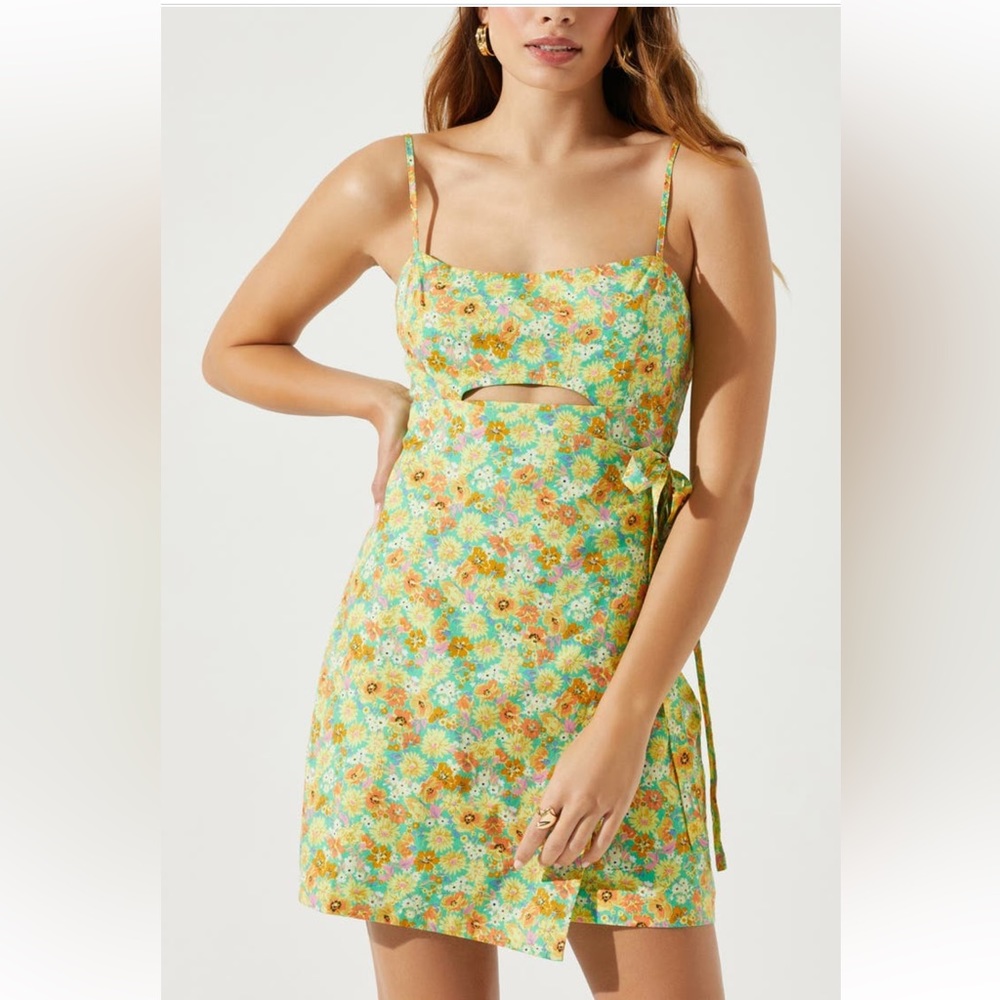 Floral Keyhole Wrap Dress